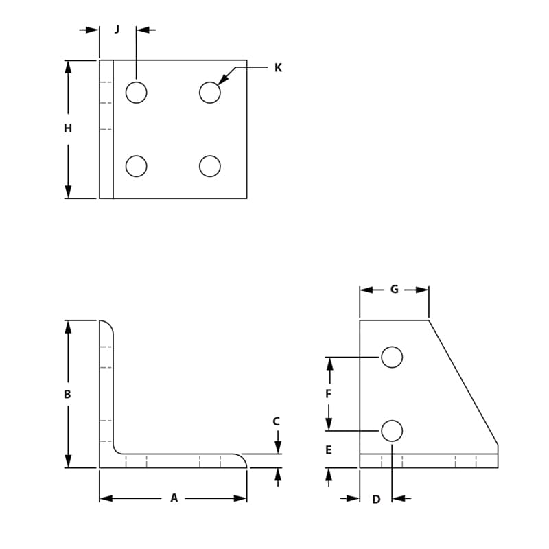 Image of Draw-6 Hole Left Hand Inside Corner Bracket