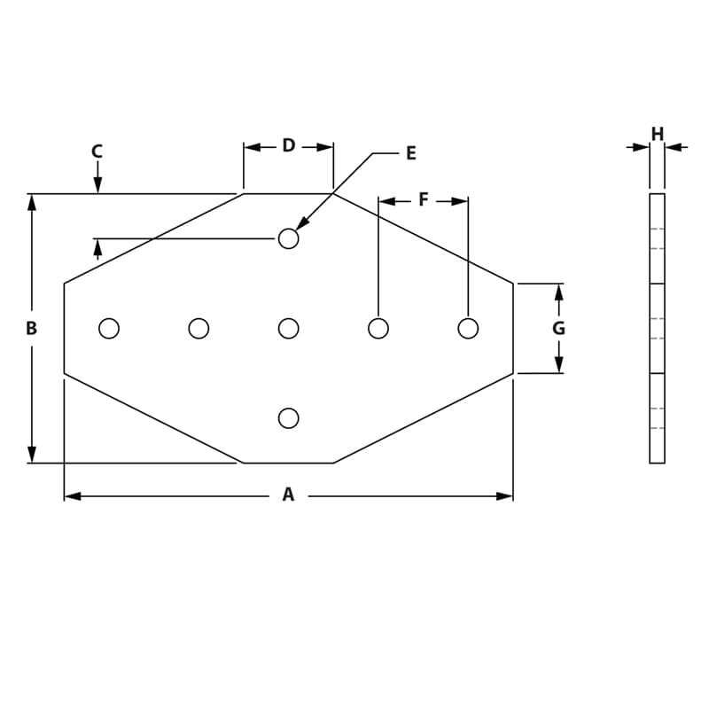 Image of Draw-7 Hole Cross Plate