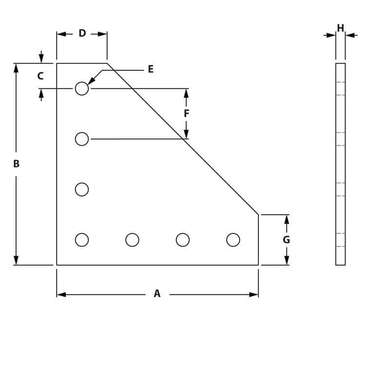 Image of Draw-7 Hole 90 Degree Joining Plate
