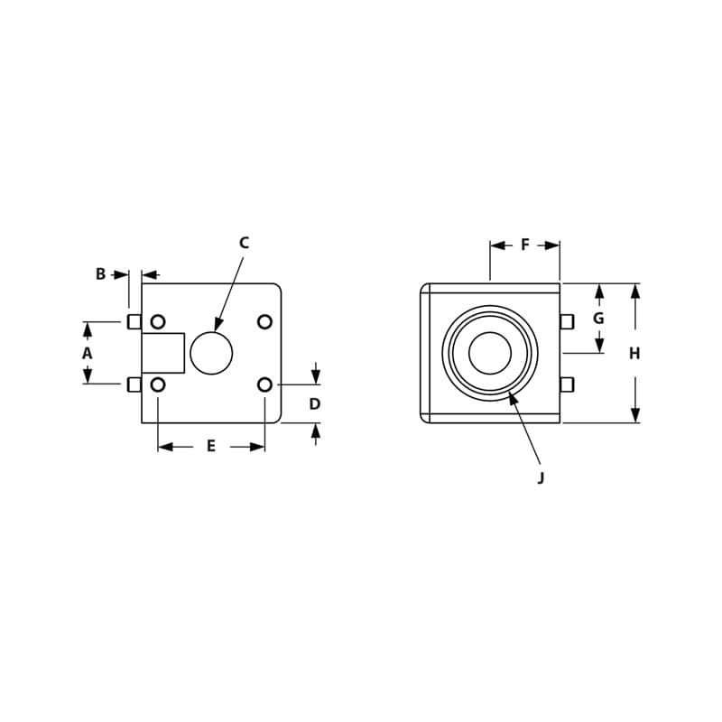 Image of Draw-2 Hole Square Corner Connector