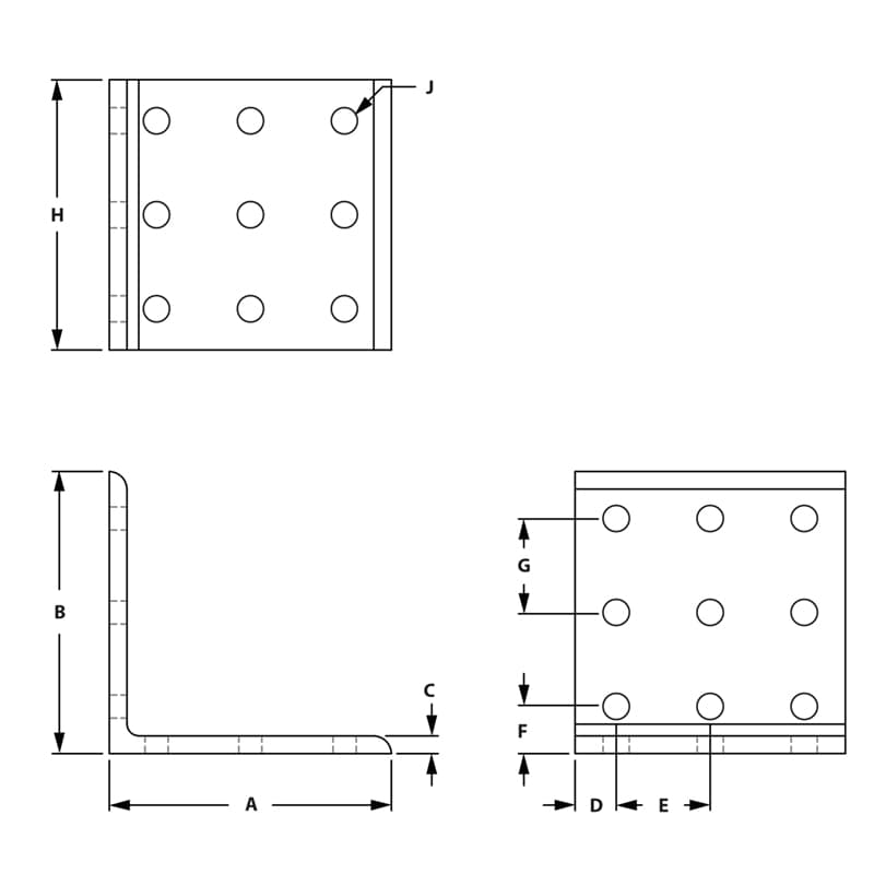 Image of Draw-18 Hole Inside Corner Bracket