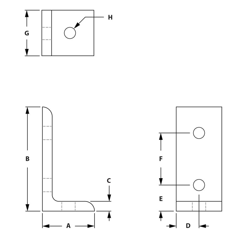 Image of Draw-3 Hole Inside Corner Bracket