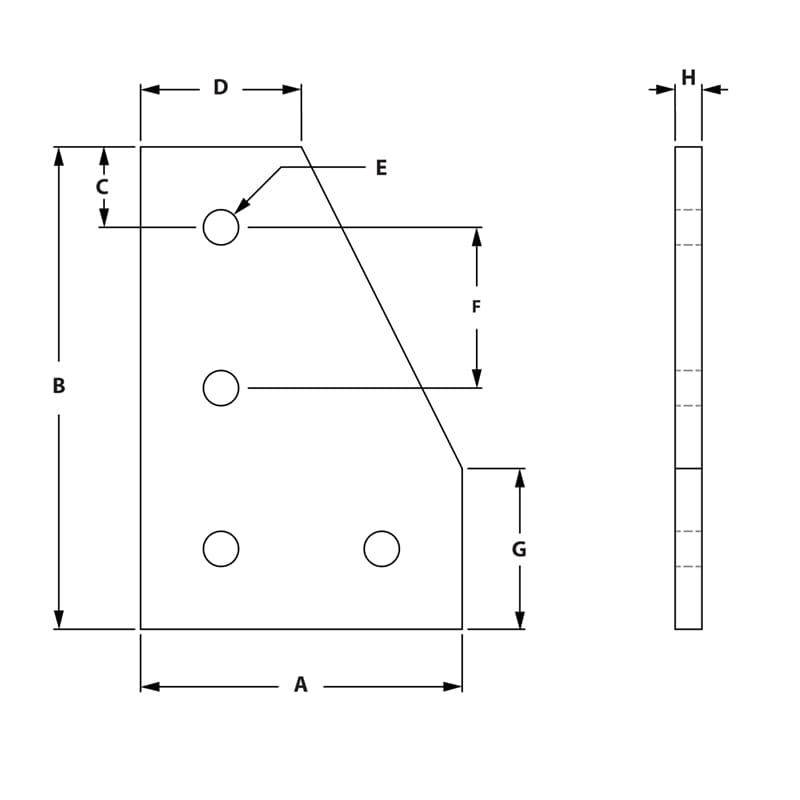 Image of Draw-4 Hole 90 Degree Joining Plate