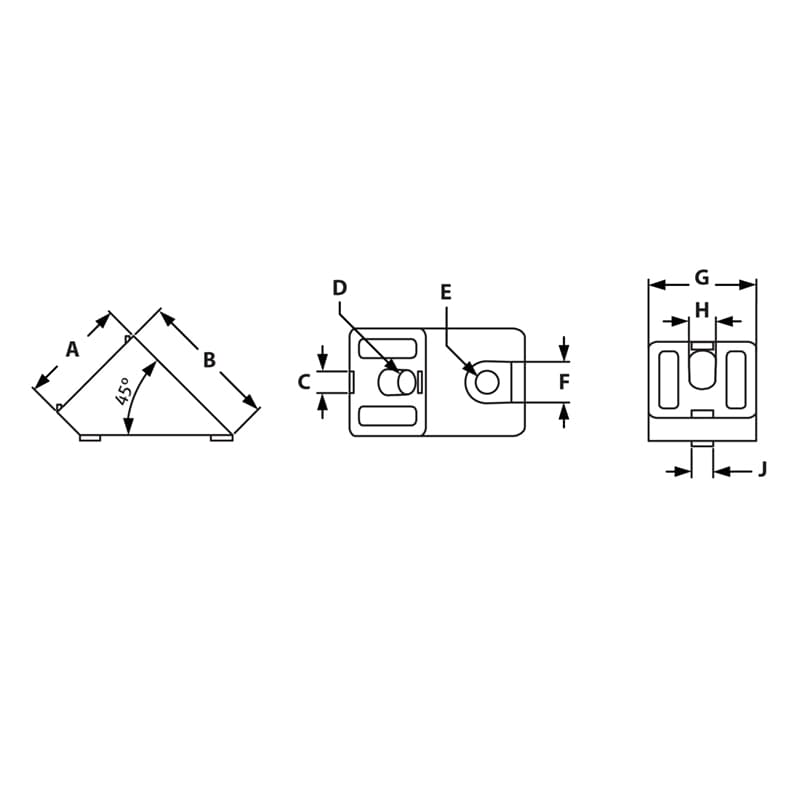 Image of Draw-45 Degree Connector Angle