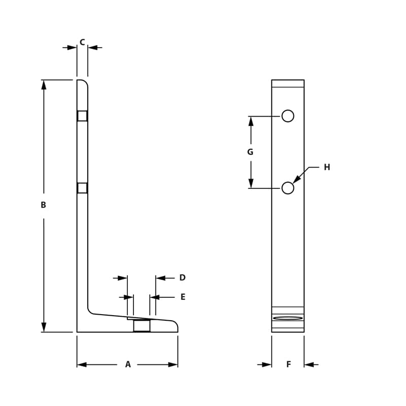 Image of Draw-2 Hole Floor Mount Bracket