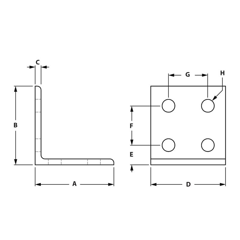 Image of Draw-8 Hole Corner Bracket